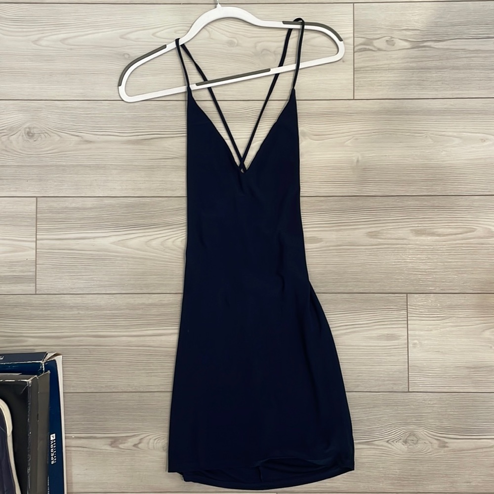 Naked wardrobe slinky dress navy